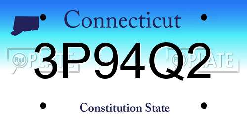 3P94Q2 Connecticut License Plate