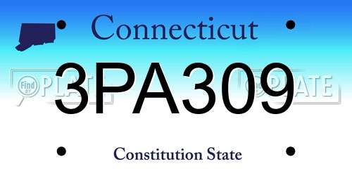 3PA309 Connecticut License Plate
