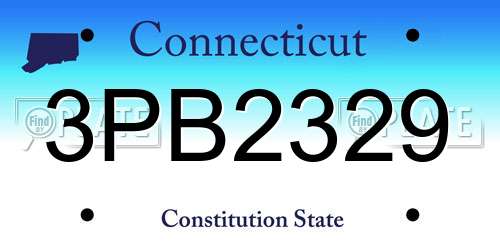 3PB2329 Connecticut License Plate