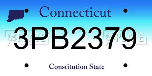 3PB2379 Connecticut License Plate
