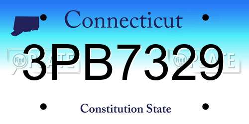 3PB7329 Connecticut License Plate