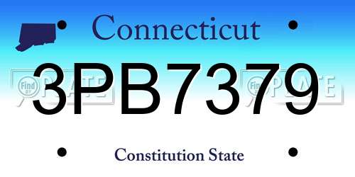 3PB7379 Connecticut License Plate