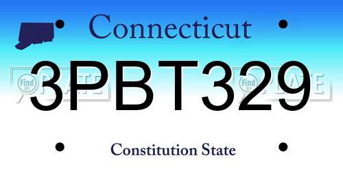 3PBT329 Connecticut License Plate