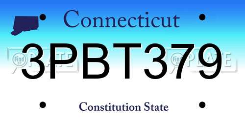 3PBT379 Connecticut License Plate