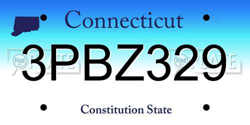 3PBZ329 Connecticut License Plate