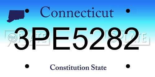 3PE5282 Connecticut License Plate