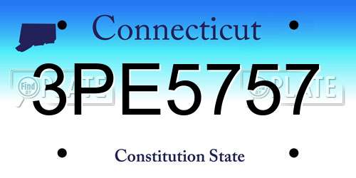 3PE5757 Connecticut License Plate