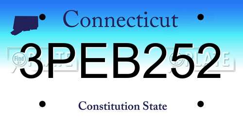 3PEB252 Connecticut License Plate