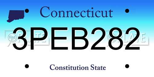 3PEB282 Connecticut License Plate