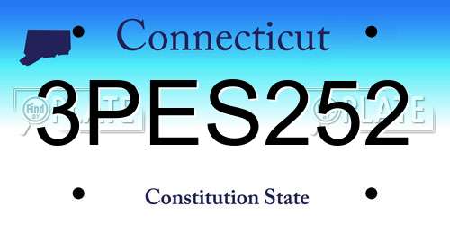 3PES252 Connecticut License Plate