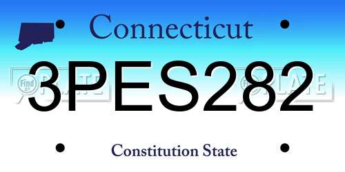 3PES282 Connecticut License Plate