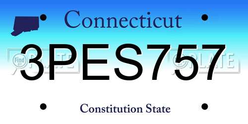 3PES757 Connecticut License Plate