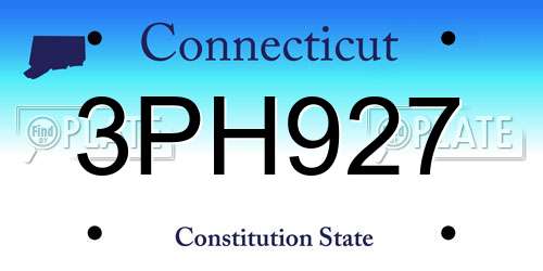 3PH927 Connecticut License Plate