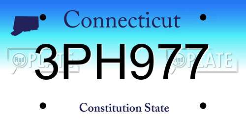 3PH977 Connecticut License Plate