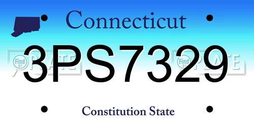 3PS7329 Connecticut License Plate