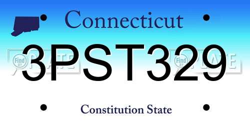 3PST329 Connecticut License Plate