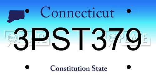 3PST379 Connecticut License Plate