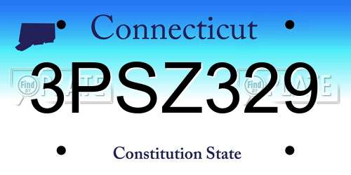 3PSZ329 Connecticut License Plate