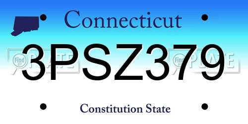 3PSZ379 Connecticut License Plate