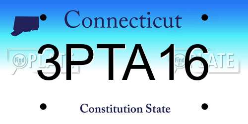 3PTA16 Connecticut License Plate