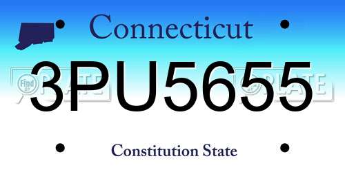 3PU5655 Connecticut License Plate