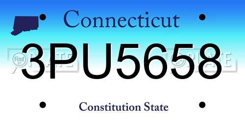 3PU5658 Connecticut License Plate