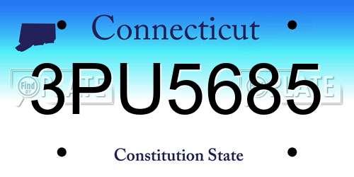 3PU5685 Connecticut License Plate
