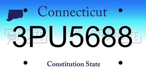 3PU5688 Connecticut License Plate