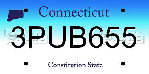 3PUB655 Connecticut License Plate