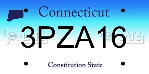 3PZA16 Connecticut License Plate