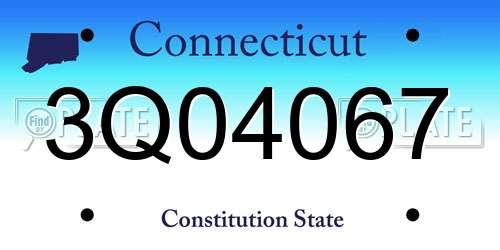 3Q04067 Connecticut License Plate