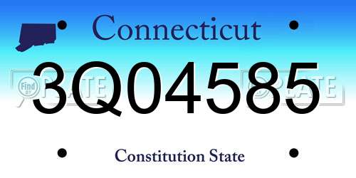 3Q04585 Connecticut License Plate