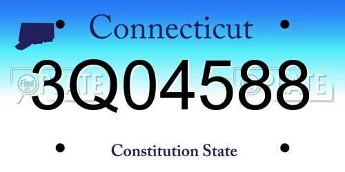 3Q04588 Connecticut License Plate