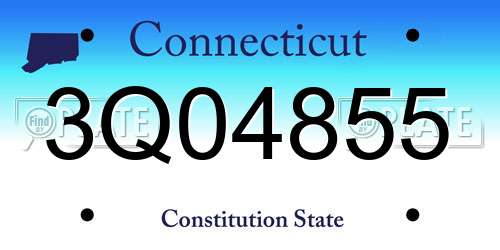 3Q04855 Connecticut License Plate