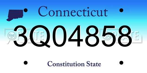 3Q04858 Connecticut License Plate