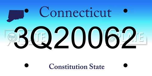 3Q20062 Connecticut License Plate
