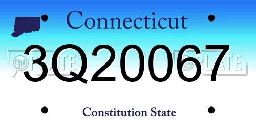 3Q20067 Connecticut License Plate
