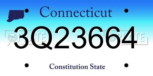 3Q23664 Connecticut License Plate