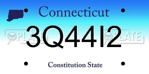 3Q44I2 Connecticut License Plate