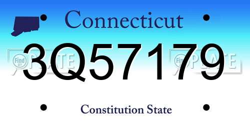 3Q57179 Connecticut License Plate