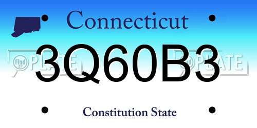 3Q60B3 Connecticut License Plate