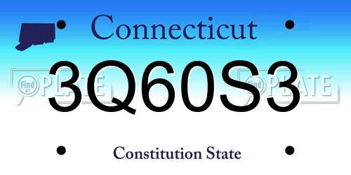 3Q60S3 Connecticut License Plate