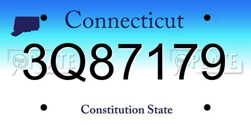 3Q87179 Connecticut License Plate