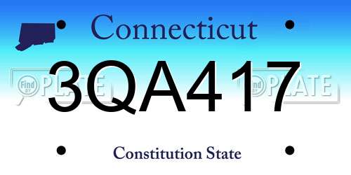 3QA417 Connecticut License Plate
