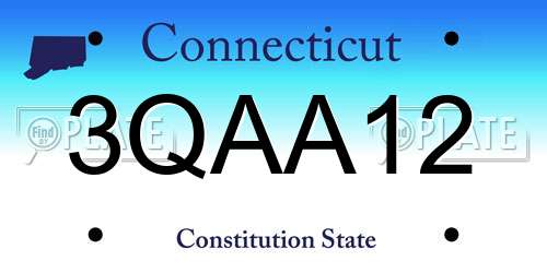 3QAA12 Connecticut License Plate