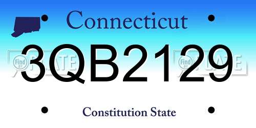 3QB2129 Connecticut License Plate