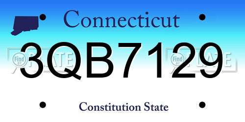 3QB7129 Connecticut License Plate