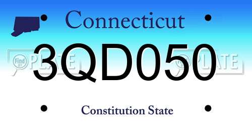 3QD050 Connecticut License Plate