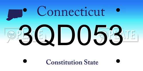 3QD053 Connecticut License Plate
