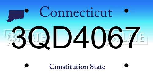 3QD4067 Connecticut License Plate